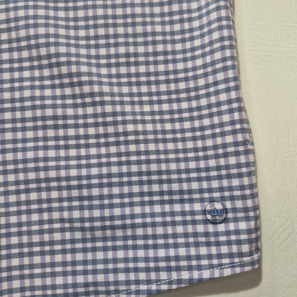 Peter Millar Shirt Purple Blue Plaid Flex Finish Long Sleeve Button Front Mens M - Picture 3 of 7